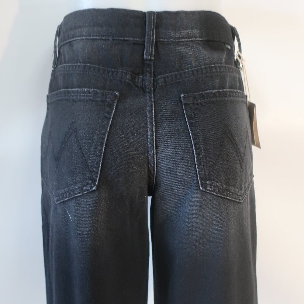 NWT Womens Mother Black Magic (Item- 9) The Spinner Zip Sneak Wide Leg Jeans 27 - Picture 11 of 16